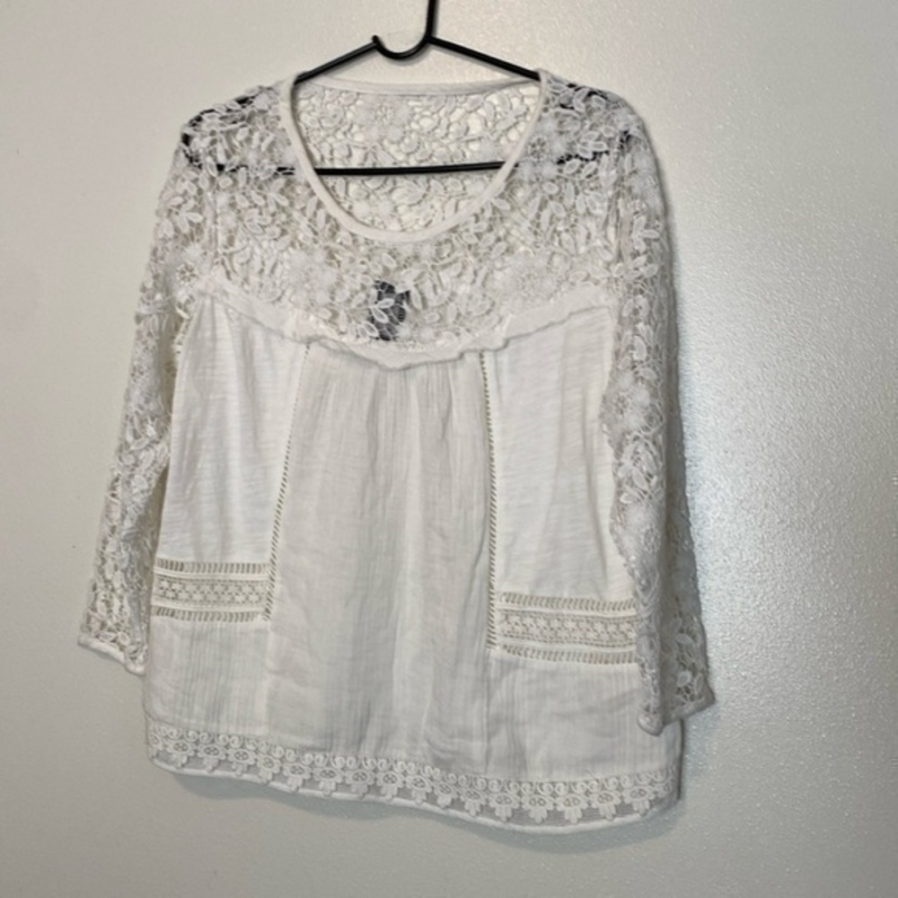 Guest Editor lace and cotton lined white shirt new medium
